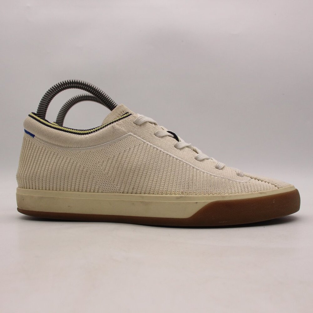 Rothys The Lace Up Sneaker Women's Size 9 Blonde Ivory Knit Comfort Low Top